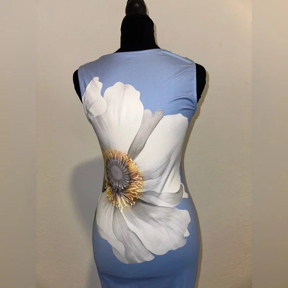 SHEIN Blue Floral Summer Spring Midi Dress - Picture 6 of 8